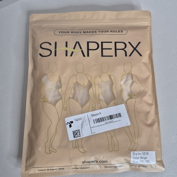 ShaperX Shorts Shapewear Bodysuit NWT - Size 2XL/3XL - Picture 5 of 12